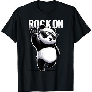 Retro Panda Rock Music Gift Men Kids Women Funny Panda T-Shirt, 3T