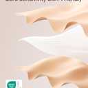 Angelhood Seamless Bras Women Soft Jelly Push Up Wireless Bra Supportive V Neck No Underwire Comfort Tshirt Bralettes (Large, Black/Blue/Nude)