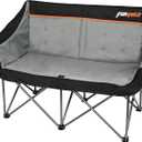 Heavy Duty Double Camping Chair 650LBS Capacity, Fully Padded Folding Camping Chairs Loveseat, Big Oversize Outdoor Patio Lawn Chair with Arm Cup Holder for Camping, Fishing, Beach