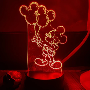 Mickey Night Light, 3D LED Intelligent Remote Control Mouse Mice Lamp 16 Color Light for Christmas Mickey Gifts Children's Room Decoration Holiday Gifts Kids, Boys, Girls & Home Decor