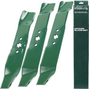 UDC Parts Mulching Blades for Cub Cadet 46 Inch 942-0611A LT1045 LT1046 / Fits MTD Troy Bilt Toro Replaces OEM no. 742-0611A 742-04125 742-0611 742-0644 742-0644-0637 942-04125/3 Pack