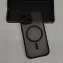 TOCOL Magnetic for iPhone 15 Case, Upgraded Full Camera Protection, Compatible with Magsafe, 15FT Drop Protection, Translucent Matte Back Bumper Phone Cover 6.1-Inch（Black）