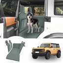 nuoozy Dog Car Seat Cover for Back Seat Compatible with Ford Bronco 4 Door 2021 2022 2023 2024 Detachable Washable Backseat Pet Travel Hammock Cushion (Green Black)