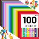 100 Pcs 50 Assorted Colors Poster Board 11.7 x16.5 In Colored Posterboard Paper Bulk 250 GSM Thickness Cardstock Blank Smart Vision Board for School Drawing Art Craft Projects Display DIY Scrapbooking