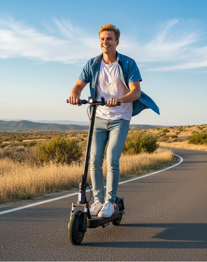 Electric Scooter with Suspension Long Range Electric Scooter for Adults 10inTires,E Scooter with Smart APP Control for Commuting, Outdoor, Short Travel UL2272