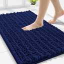 Smiry Bathroom Rugs Mat 30x20, Extra Soft Absorbent Chenille Bath Rugs, Non Slip Rubber Backing Machine Washable Quick Dry Bath Mats for Bathroom Floor, Tub, Shower, Home Decor Accessories, Navy Blue