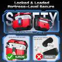 for AirPods Pro 2 Case Cover [Safety Lock] [Magnetic One-Click Open] [Military Shockproof Armor] Double Rugged Outdoor Wireless Charging Case for AirPods Pro 2nd Generation with Keychain, Red