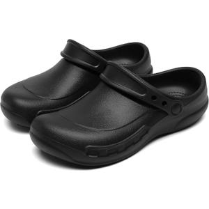 FULORIS Men's Professional Slip Resistant Clog Oil Resistant Waterproof Non Slip Chef Nurse Shoes for Men Kitchen Shoe Black (10)