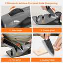 Knife Sharpener, 5 Precision Adjust Kitchen Knife Sharpener with Leather Strop & 3-Stage System to Repair, Restore and Polish Blades