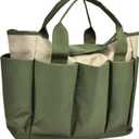 Garden Tool Bag, Garden Tote Bag With 8 Pockets, Canvas Garden Tool Storage Bags, Heavy-duty Large Organizer Bag for Garden Tool Kit, Gardening bag for women Men Indoor and Outdoor Gardening