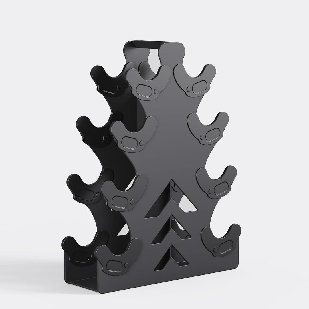 Dumbbell Rack, Stand Only, No Install Needed Small Weight Rack with Dumbbell Protector Edge,Suitable for Rubber-Coated Dumbbells, 1 lbs to 10 lbs (4 Tier)