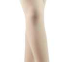 Lin Performance 20-30 mmHg Medical Compression Stockings for Women and Men Thigh High, Dot-Top, Open Toe Socks for Travel Comfort (Beige,L)