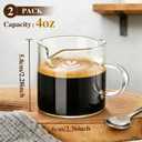 3 x Glass Espresso Cups Set of 2, 4 OZ Double Spouts Cups espresso measuring with handle Clear Glass Milk Coffee Accessories for Machine