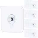 Uniclife 20 Pcs Adhesive Picture Hooks 33 lbs Max 2.2 Load Heavy Duty Picture Hangers Without Nails Wall Hooks for Hanging Transparent Waterproof Frame Hangers Sticky Hooks for Bathroom Kitchen
