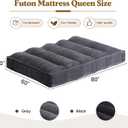 10" Futon Mattress Queen Size, Ultra Thick Futons Sofa Couch Bed Sleeper Sofa Bed, Versatile Floor Futons Japanese Floor Mattress for Adults, Grey (Frame Not Included)