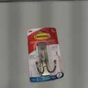 Command Large Double Bathroom Wall Hook, Damage Free Hanging Bath Hook with Adhesive Strip, Double Hook for Hanging Bath Towels, 1 Satin Nickel Colored Wall Hook and 1 Water-Resistant Command Strip