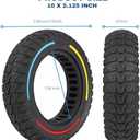ELKATECH Solid Tire,10 inches Electric Scooter Wheels 10x2.125 Tubeless Tyre Front or Rear Replacement Solid Rubber Tires for Electric Scooter 2pc, Black