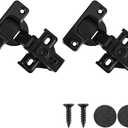 JQK Cabinet Door Hinges Black, Soft Closing 1/2" Partial Overlay Cupboard Door Hinge for Face Frame Cabinets with Door Bumper, Metal 20 Pack, CH300-BK-P20