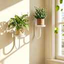 Leaf&lull Wall Planter Hanging Planters for Indoor Plants with Grow Lights Plant Hanger Wall Mount Hanging Decor 2 Pack White