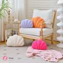 Lfsaaj Orange Seashell Throw Pillows, Shell Shaped Throw Pillows, 13 Inch Soft Home Decorative Pillow Plush Cushion for Bed Couch Living Sofa Room Decor Accent Throw Pillow