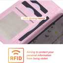 UEEBAI Wallet Case for iPhone 17 Pro Max, PU Leather Phone Cover Kickstand RFID Blocking Flip Case Card Slots Wrist Strap Relief Engraved Pattern Magnetic Closure Flower Folio Wallet, Lavender