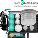 GSlife Dish Drying Rack with Sponge Holder for Kitchen Counter - Small Dish Racks for RV and Small Apartment, Compact Dish Drainer with Utensil Holder and Drain Spout, Black