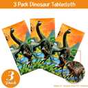 Tiamon 3 Pcs Dinosaur Tablecloth Dinosaur Party Table Covers Plastic Tablecloth for Kids Adults Birthday Party Picnic Supplies 54 x 108 Inch (Yellow)