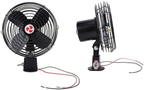 Aramox 12V RV Quiet Cooling Fan 2 Speed Switch Heavy Duty Metal Car Fan for Truck RV Car Boat Bus (8 inch)