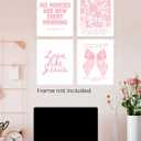 FGFK Girly Pink Christian Wall Art Prints Set of 4, Lamentations 3:23 Psalm 16:11 Psalm 27:1 Bible Verse Preppy Posters Pictures Wall Decor for Girls Room Dorm Apartment, 8x10 Unframed