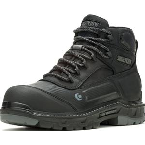 Wolverine Men's Overpass Composite Toe Waterproof Work Boots (8.5 X-Wide, Black/Grey)