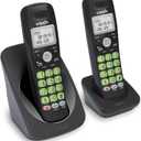 VTech 2-Handsets Cordless Phone with DECT 6.0, Full-Duplex Speakerphone, Lighted Display, Backlit Keypad, Caller ID/Call Waiting, Volume Control, Hearing Aid Compatible, Wall Mount | VG131-21 (Black)