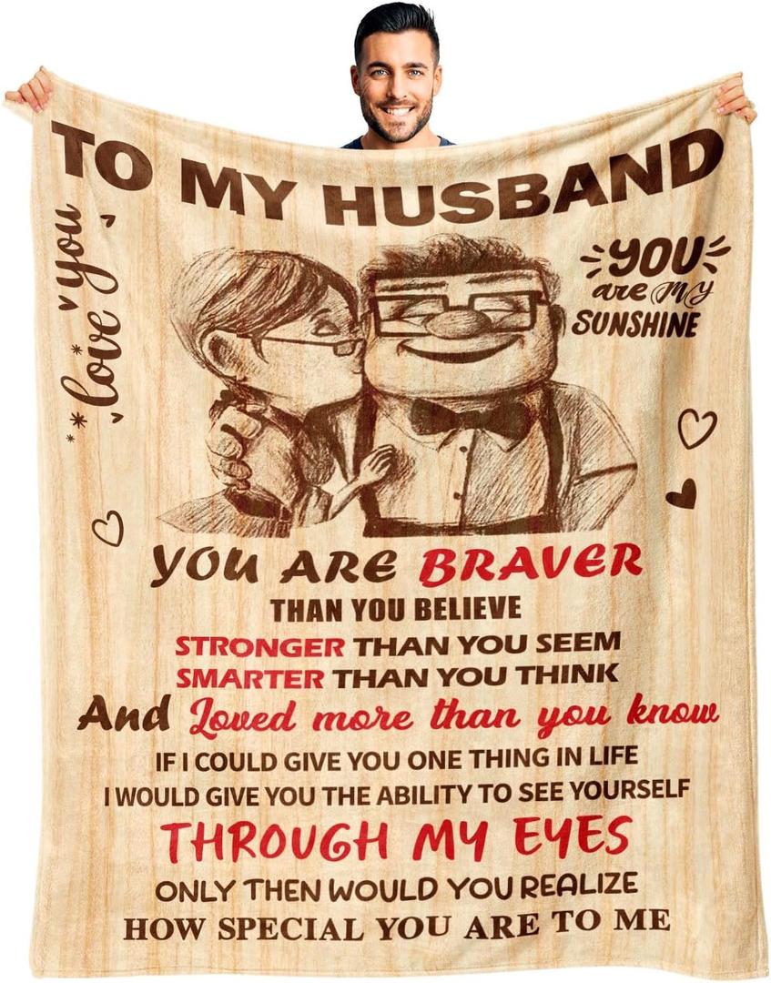 Anniversary Wedding Gifts for Husband, To My Husband Blanket 50" x 60" | Birthday Gifts for Husband from Wife, Romantic I Love You Gift for Husband, Christmas, Valentines or Fathers Day Gift for Him