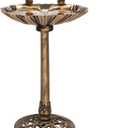 Alpine Corporation 31" Tall Outdoor Vintage Birdbath with Bird Figurines Yard Statue