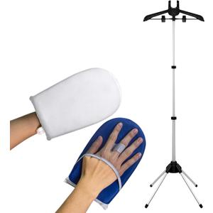 Steamer Hanger Stand with Garment Steamer Ironing Gloves,Garment hanger for steaming clothes,Steam rack for clothes,Handheld garment steamer rack
