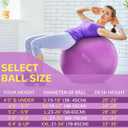 Fitvids Anti-Burst and Slip Resistant Exercise Yoga Ball with Quick Pump 48-55cm, M , Purple