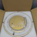 Modern LED Chandelier Semi-Flush Mount Ceiling Light 4-Rings Dimmable 34 Brushed Gold Ceiling Lighting Fixture with Remote for Living Room Dining Room(110W 3000K-6500K), D34inch