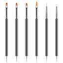Artdone Nail Dotting Tools 6PCS Doubleended Nail Art Brushes Kit Nail Art Gel Polish Liner Brushes Design Pen For Nail Drawing And Nail Paint Brushes Small Detail Brushes
