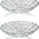 2 Pack Glass Fruit Bowl, Fruit Basket Holder, Crystal Fruit Bowl, Dessert Plate,Decorative Pedestal Bowl,for Table Décor for Home,Office, Wedding Decor, Fruit, Snack, Dessert (Large+Small,Clear)