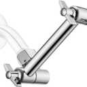 5 Inch Adjustable Shower Head Extension Arm With Locking Set Screw, Singing Rain Brass Chrome Angle Height Adjustable, Easy To Install, G1/2 Universal Connector Compatible (Chrome Finish)
