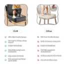 Toddler Booster Seat for Dining Table,Booster Seat for Kitchen Chair with Extended Straps,2PCS Portable with Safety Buckles,Suitable for Kids Aged 3-12 in Restaurants (Grey)