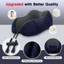 urnexttour Travel Pillow for Airplane-2 Pack Memory Foam Neck Pillows, Soft Support Travel Essentials for Travelling, Sleeping Rest, Car, Train and Home Use(Grey&Blue)