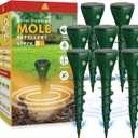 8 Packs Mole Repeller for Lawns, Solar Powered Mole Repellent Ultrasonic Vole & Gopher Deterrent, IP 65 Waterproof Humane Pest Control for Gopher Vole Snake in Lawn, Garden & Yard