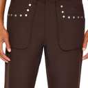 Forever 21 Men's Studded Slim-fit Mid-Rise Pants (Brown)