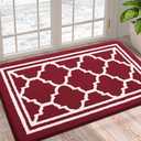 Buganda Indoor Door Mat, Dirt-Resistant and Absorbent Doormat, Anti-Slip, Low Profile Floor Mats for Inside Entryway, Front, and Back Door Entrance (36x24 Inches, Burgundy)