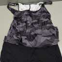 Aqua Eve 3 Piece Tankini Swimsuit for Women Tank Bathing Suit with Shorts Open Back Athletic Swimwear (Large, Camo)