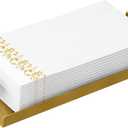 Napkin Holder for Bathroom, Guest Towel Holder Tray for Bathroom, Gold Guest Napkin Holders with T-Handle, Disposable Hand Towel Tray for Guest Room, Table, Kitchen