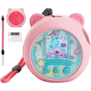 YouKnow Silicone Case Compatible with Punirunes Interactive Digital Toy, Protective Skin Sleeve for Punirunes Virtual Electronic Pets Accessories (Case Only) (Pink)