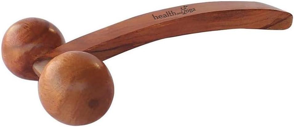 SoulGenie HealthAndYoga NatureSooth Wooden Massage Roller Wood Therapy Massage Tools Handheld Calf and Leg Massager, Back and Shoulder Massager and Full Body Massager