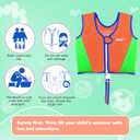 Toddler Swim Vest Kids Floaties Boys Girls Swim Float Jacket Buoyancy Swimwear, Orange/Green, Large(4-6yrs/45-60lbs)