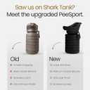 PeeSport Premium Pee Bottle, Portable Urinal for Men & Women, Leakproof Collapsible Silicone Travel Urinal 1000ml, Spill Proof, Car Camping Bedside, Seen on Shark Tank (Black)